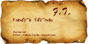 Fabók Tünde névjegykártya